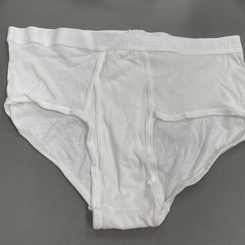 Hanes Men's Underwear Briefs White 7-Pack Tagless 2XL 44/46 Full Cut‎ Fresh IQ